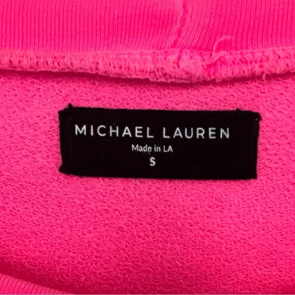 Michael Lauren Neon Pink Travis Sweatshirt, Small - Picture 4 of 8